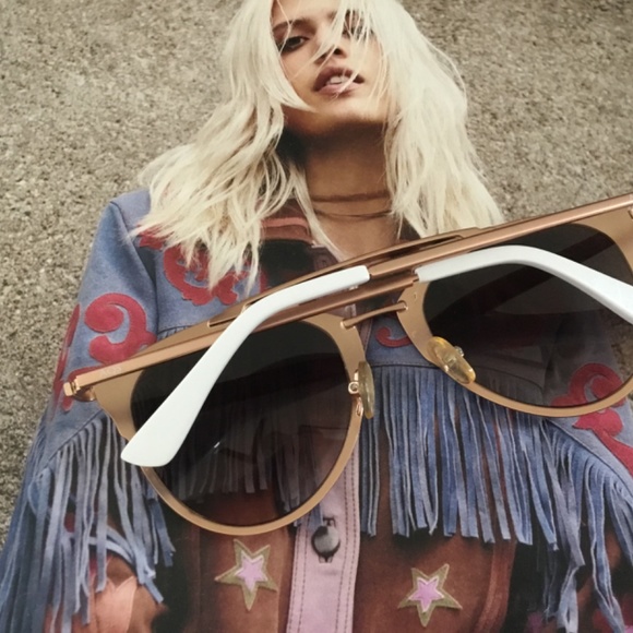 $149! AQS ALFIE Rose Gold & White Women's Aviator Sunglasses are New w/o Tags! - Picture 6 of 6